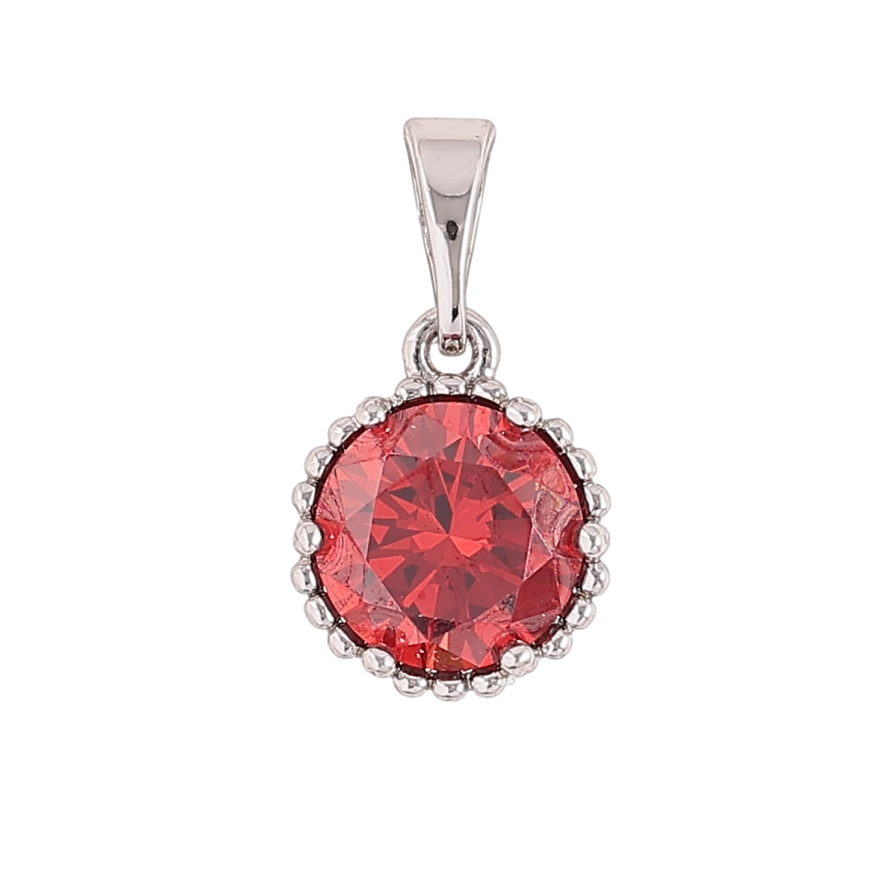Кулон Xuping Родій «Червоний фіаніт, ø 9мм» для ланцюжка до 5мм фото №1