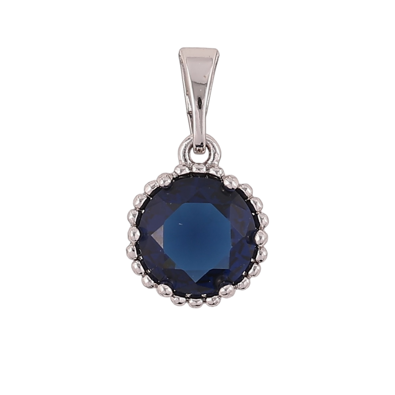 Кулон Xuping Родий Синий фианит, ø 9мм для цепочки до 5мм фото №1