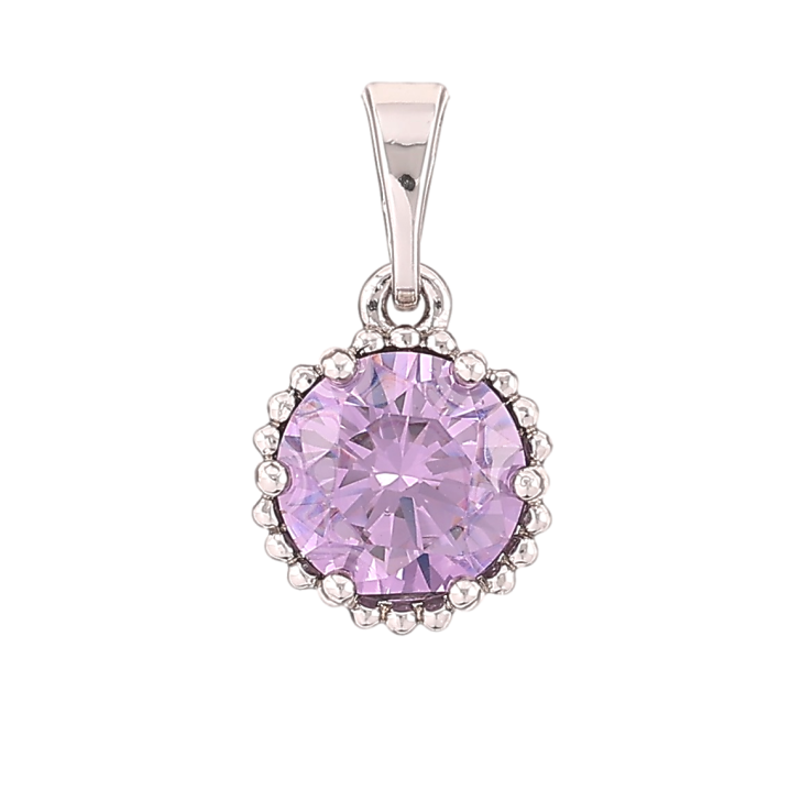Кулон Xuping Родий Сиреневый фианит, ø 9мм для цепочки до 5мм фото №8
