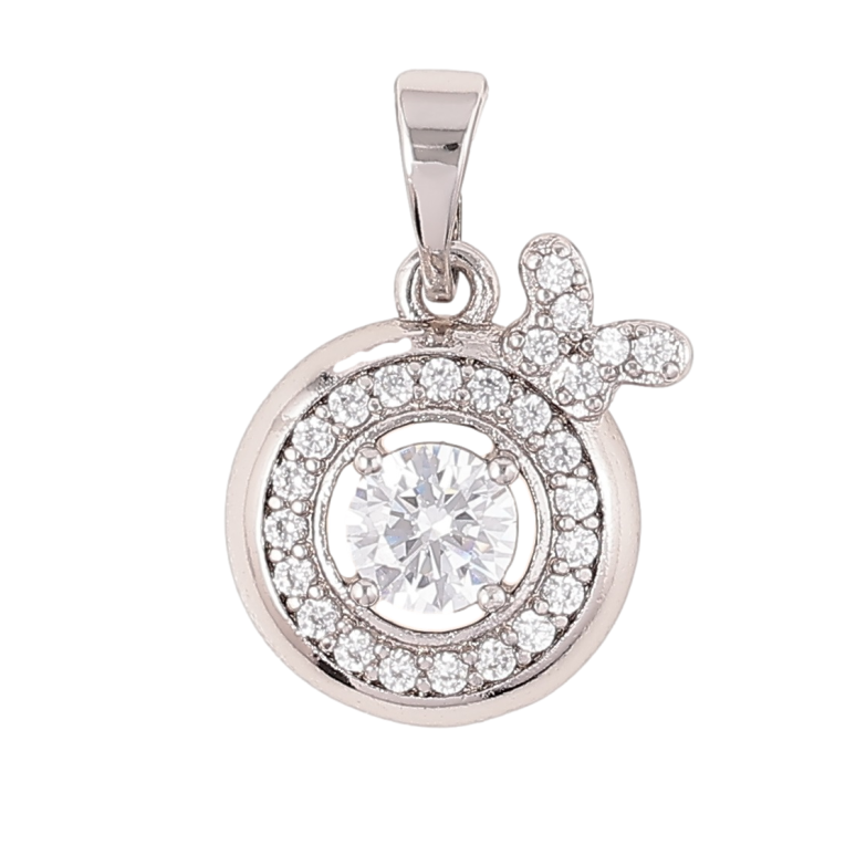 Кулон Xuping Родий Колечко циркония с бабочкой для цепочки до 5мм фото №1