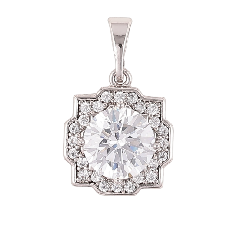 Кулон Xuping Родий Фианит в обрамлении циркония для цепочки до 5мм фото №1