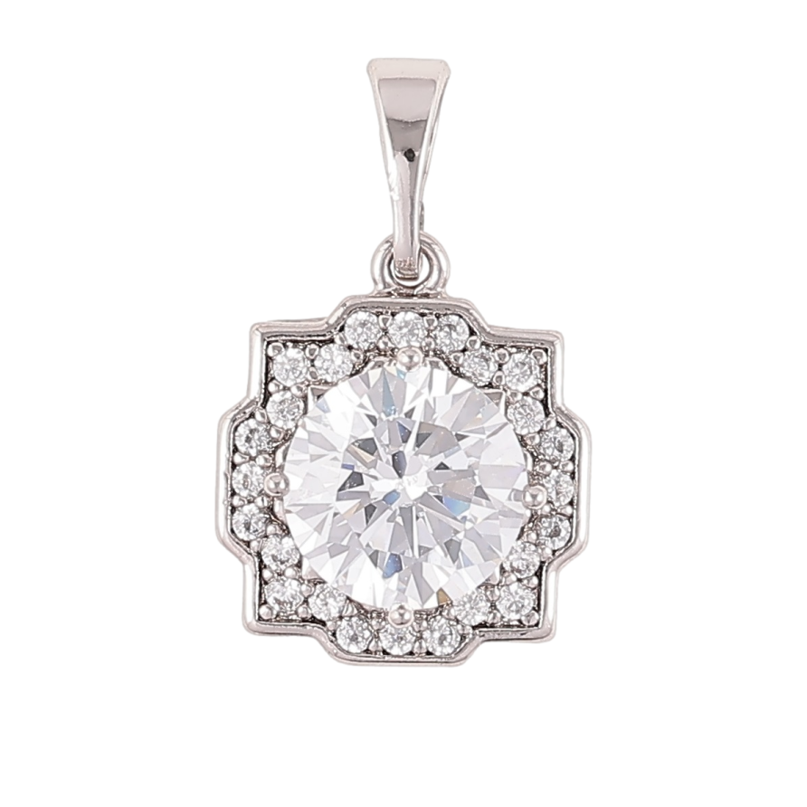 Кулон Xuping Родий Фианит в обрамлении циркония для цепочки до 5мм фото №1