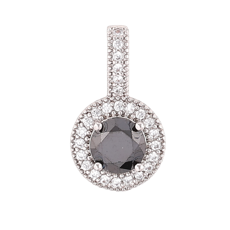 Кулон Xuping Родий Черный фианит в обрамлении циркония для цепочки до 4мм фото №17