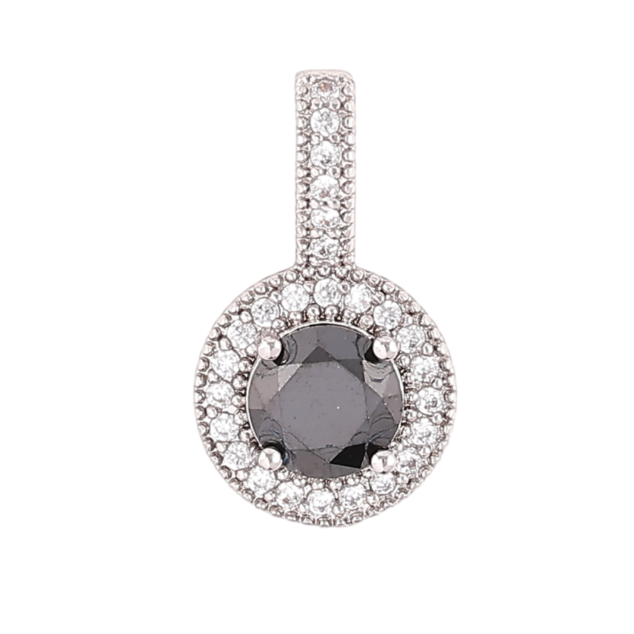 Кулон Xuping Родий Черный фианит в обрамлении циркония для цепочки до 4мм фото №1