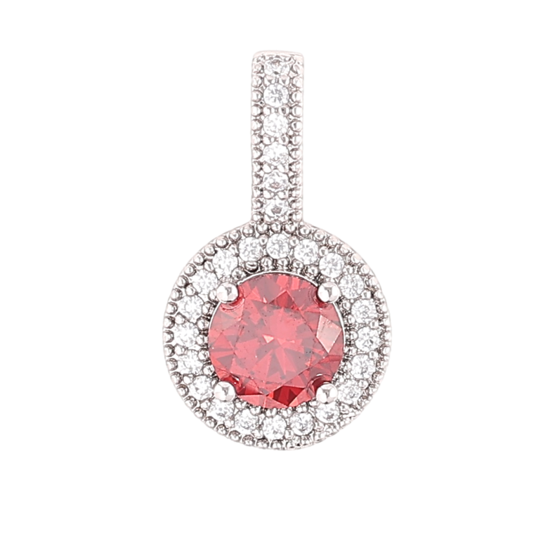 Кулон Xuping Родій «Червоний фіаніт в обрамленні цирконію» для ланцюжка до 4мм фото №1