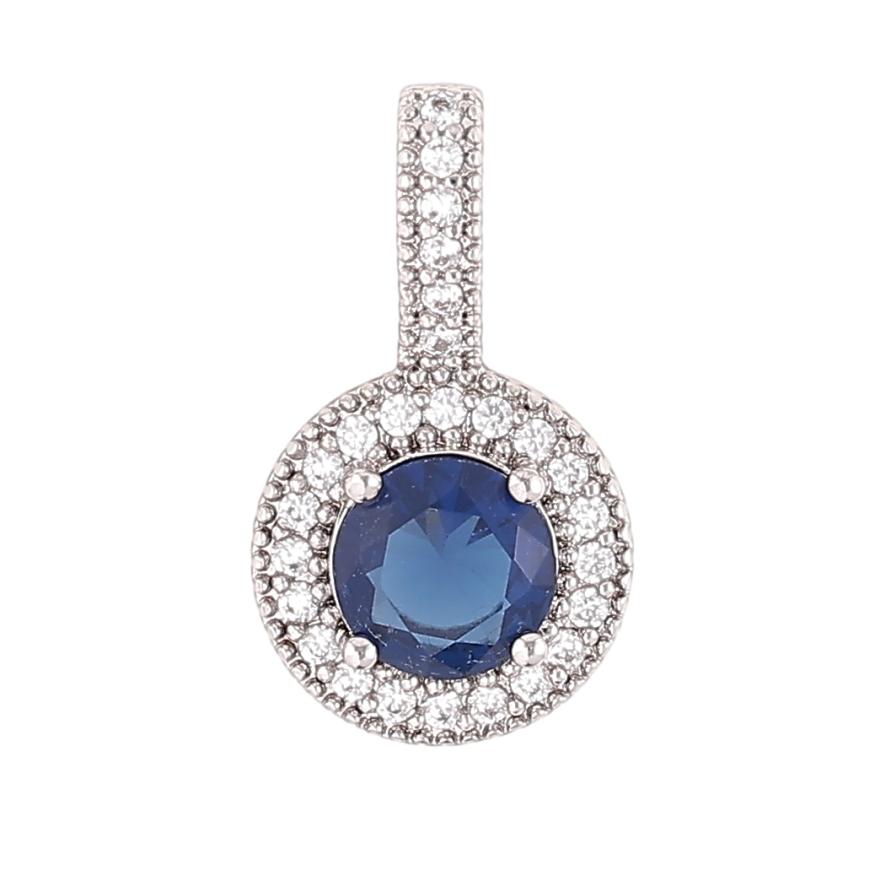 Кулон Xuping Родий Синий фианит в обрамлении циркония для цепочки до 4мм фото №1