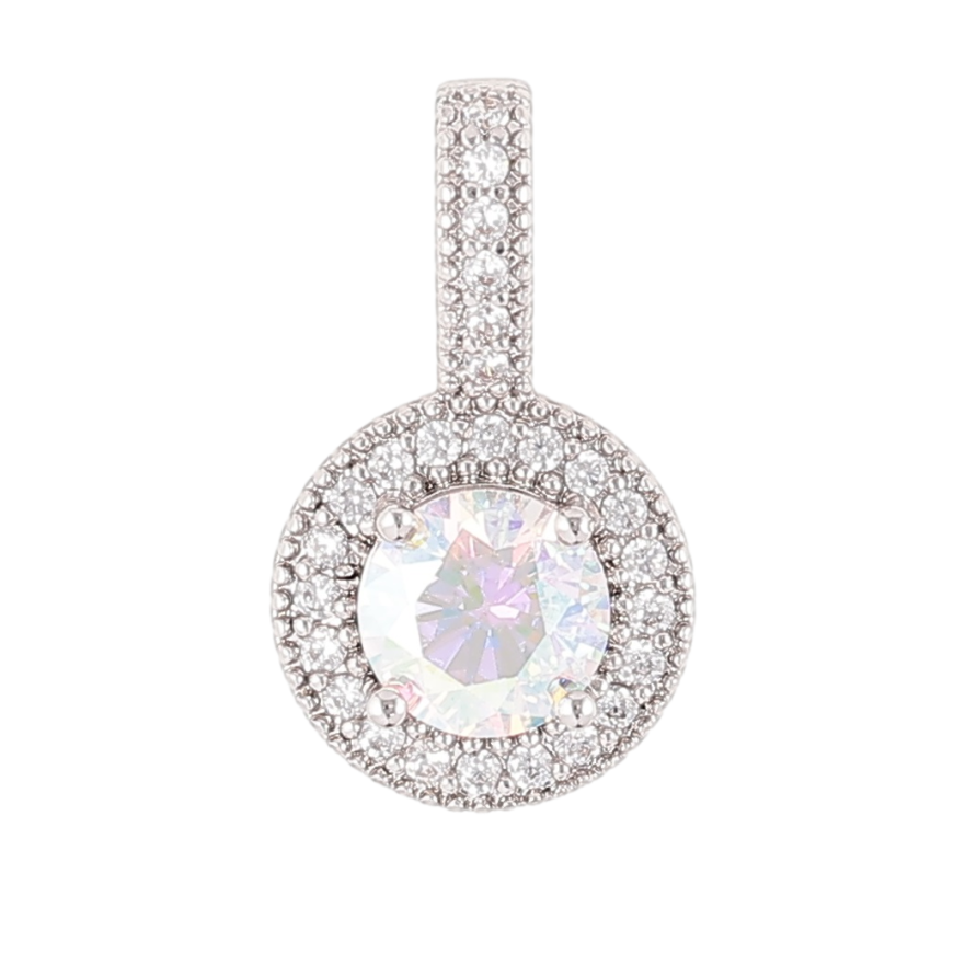 Кулон Xuping Родий Радужный фианит в обрамлении циркония для цепочки до 4мм фото №1