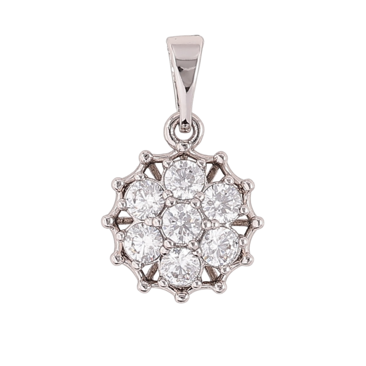 Кулон Xuping Родий Кристальный цветочек для цепочки до 5мм фото №23