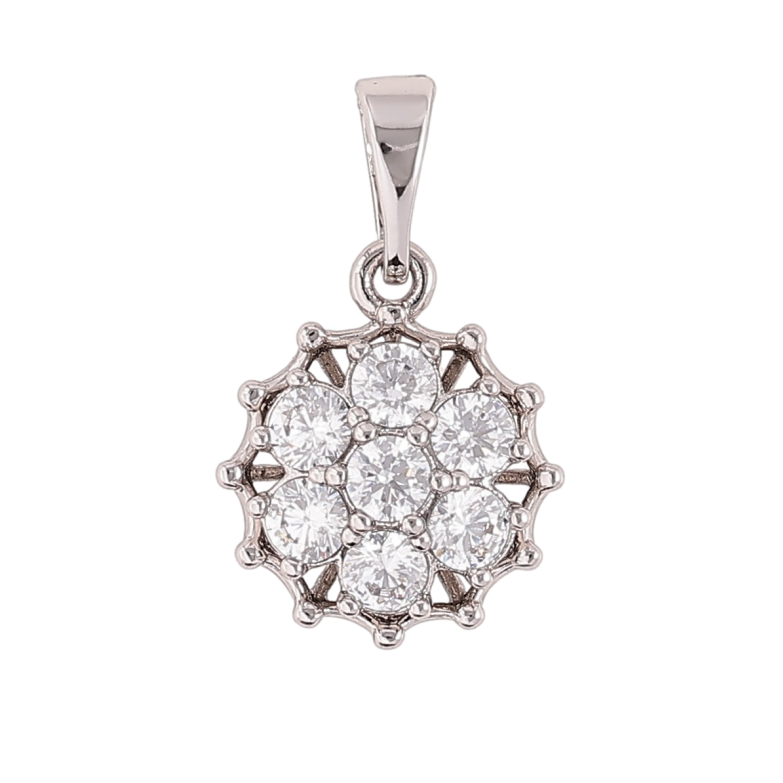 Кулон Xuping Родій «Кришталева квіточка» для ланцюжка до 5мм фото №1