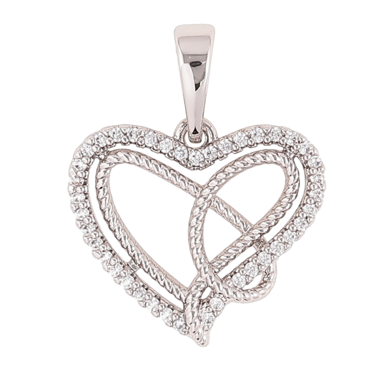 Кулон Xuping Родій «Сердечко з цирконієм» для ланцюжка до 6мм фото №8