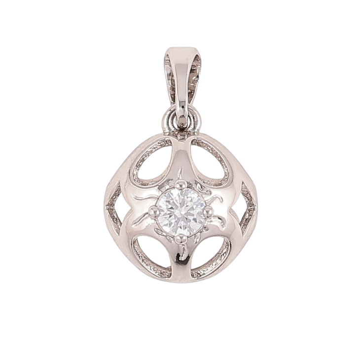 Кулон Xuping Родий Резной шарик с кристаллом, ø 11мм для цепочки до 5мм фото №12