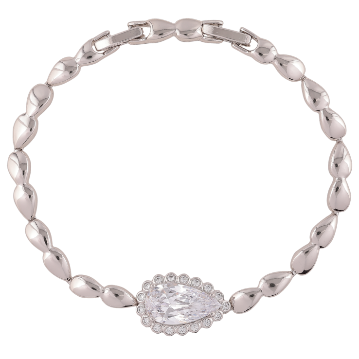 Браслет Xuping Родий Кристальная капелька размер с доп. замком 17,19см х 5мм фото №12