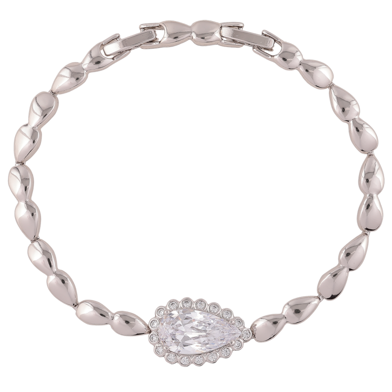 Браслет Xuping Родий Кристальная капелька размер с доп. замком 17,19см х 5мм фото №2