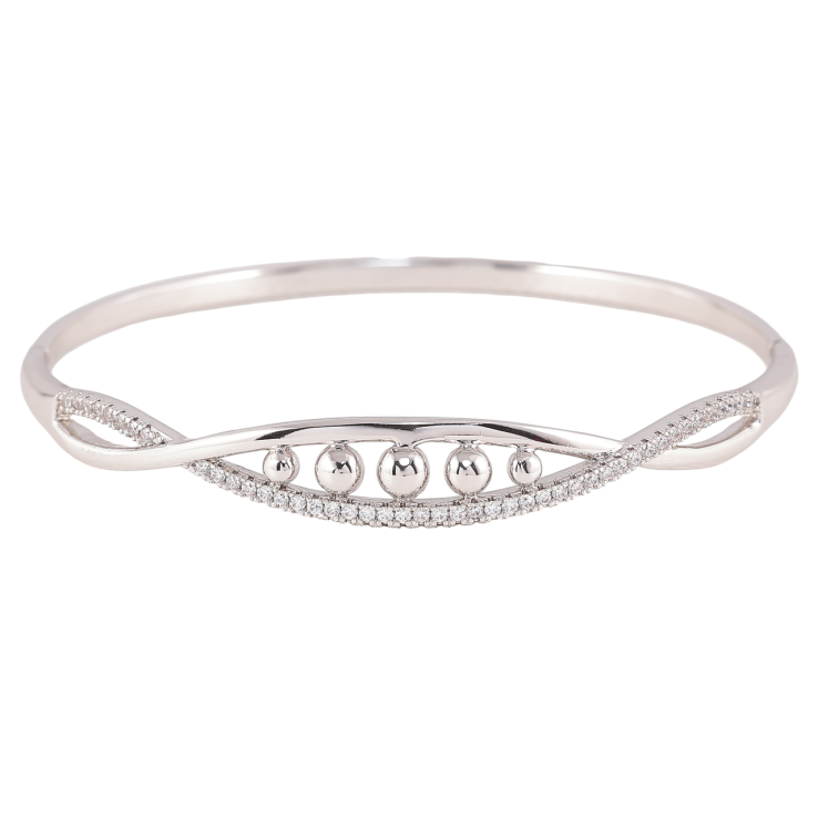 Браслет Xuping Родий Узор с цирконием ø 6см фото №10