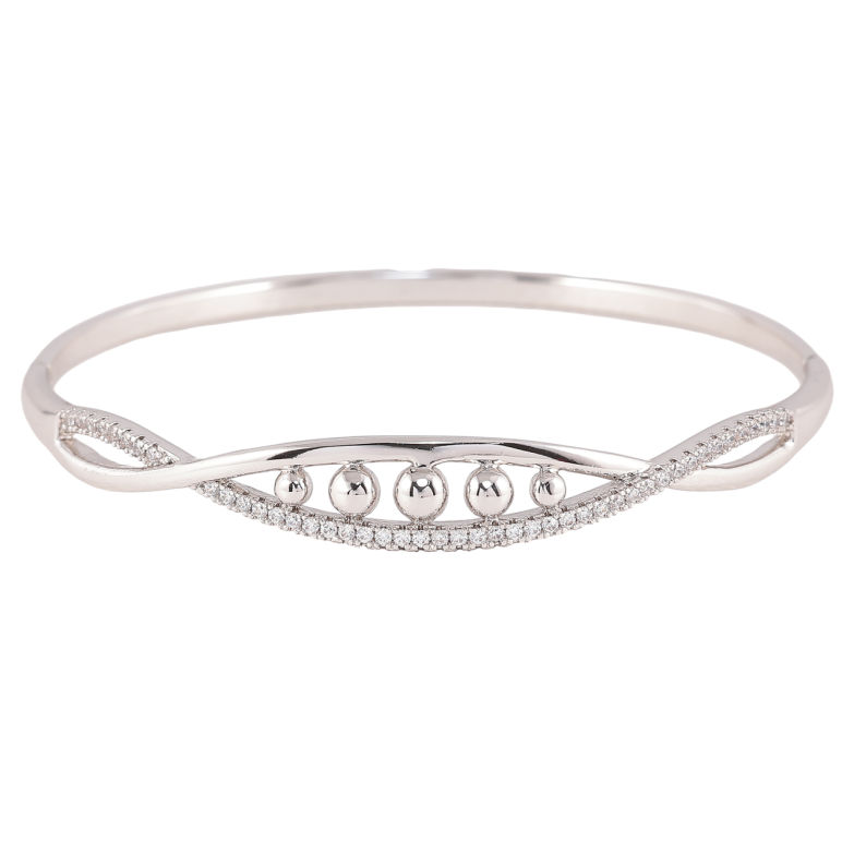 Браслет Xuping Родий Узор с цирконием ø 6см фото №1