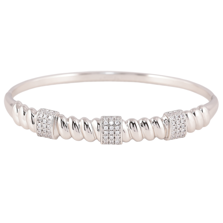 Браслет Xuping Родий Узор с цирконием ø 6см фото №9