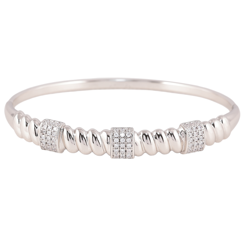 Браслет Xuping Родий Узор с цирконием ø 6см фото №1