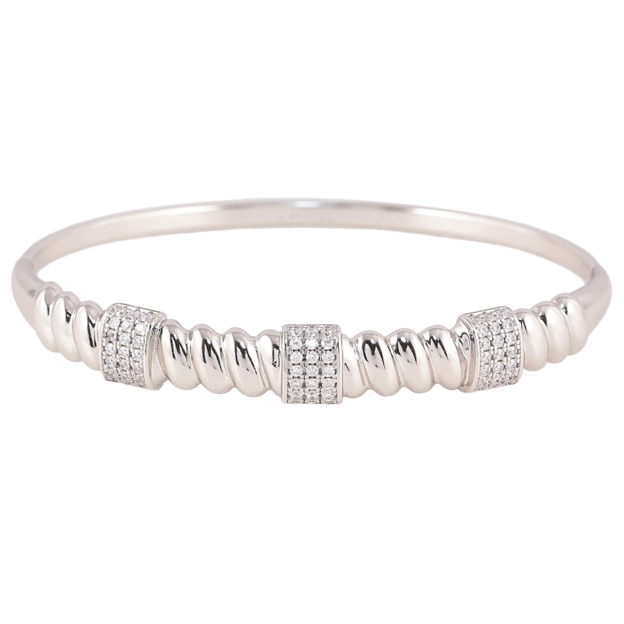 Браслет Xuping Родий Узор с цирконием ø 6см фото №1