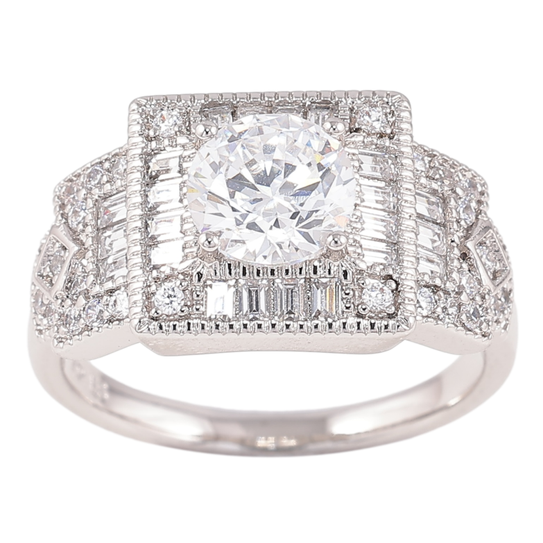 Кольцо Xuping Родий Инкрустация цирконием фото №1