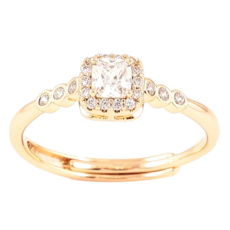 Кольцо Xuping Позолота 18K Инкрустация цирконием фото №3