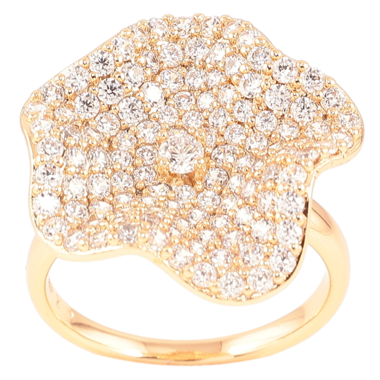 Кольцо Xuping Позолота 18K Цветок с инкрустацией цирконием фото №1