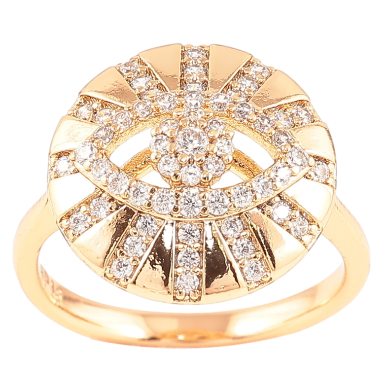 Кольцо Xuping Позолота 18K Узор глаз с инкрустацией цирконием фото №1