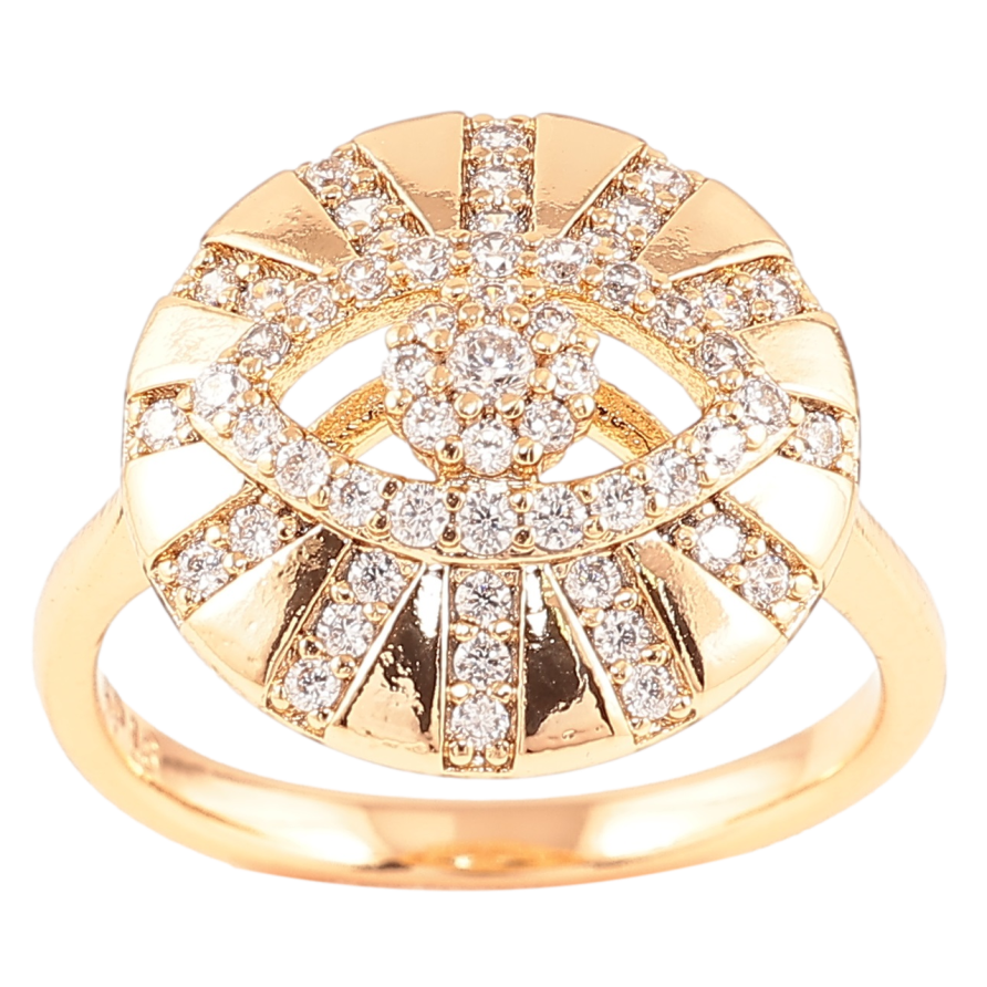 Кольцо Xuping Позолота 18K Узор глаз с инкрустацией цирконием фото №1