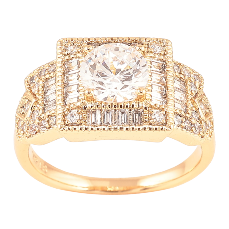 Кольцо Xuping Позолота 18K Инкрустация цирконием фото №5