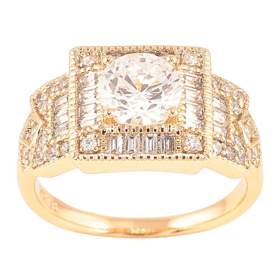 Кольцо Xuping Позолота 18K Инкрустация цирконием фото №1