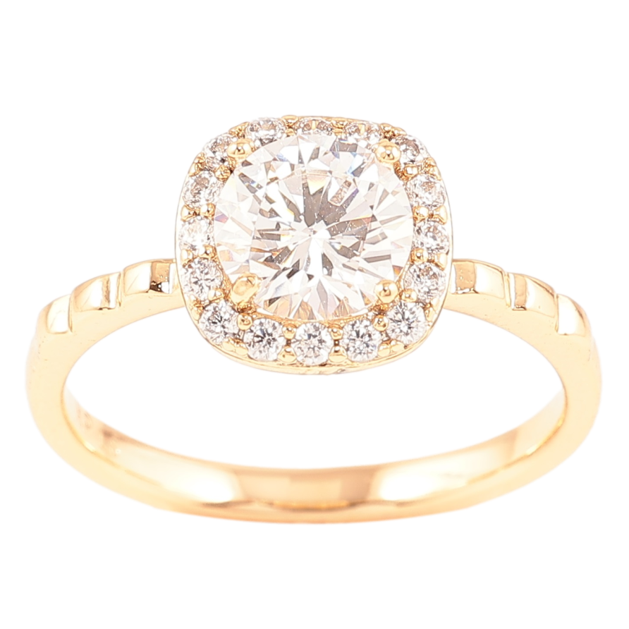 Кольцо Xuping Позолота 18K Фианит в обрамлении циркония фото №1