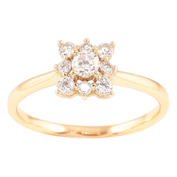 Кольцо Xuping Позолота 18K Кристальный цветок фото №19