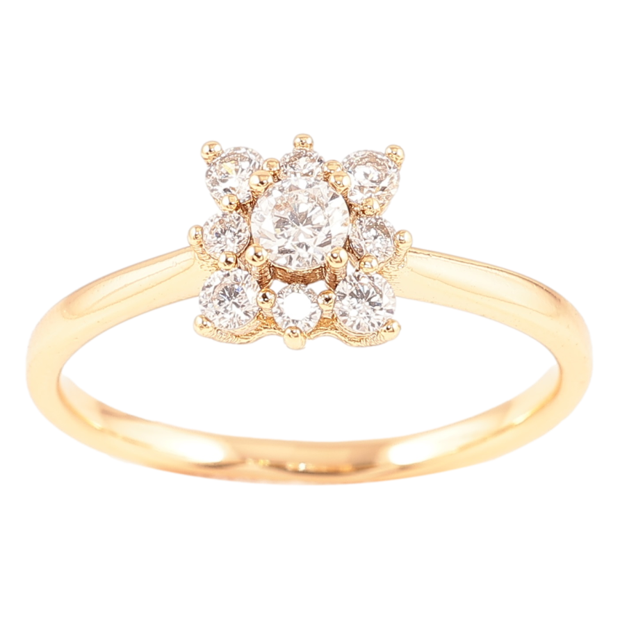 Кольцо Xuping Позолота 18K Кристальный цветок фото №1