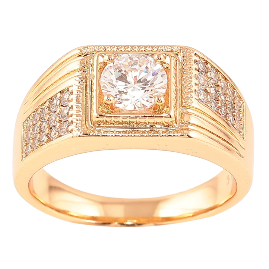 Перстень Xuping Позолота 18K «Візерунок з інкрустацією цирконієм» фото №1