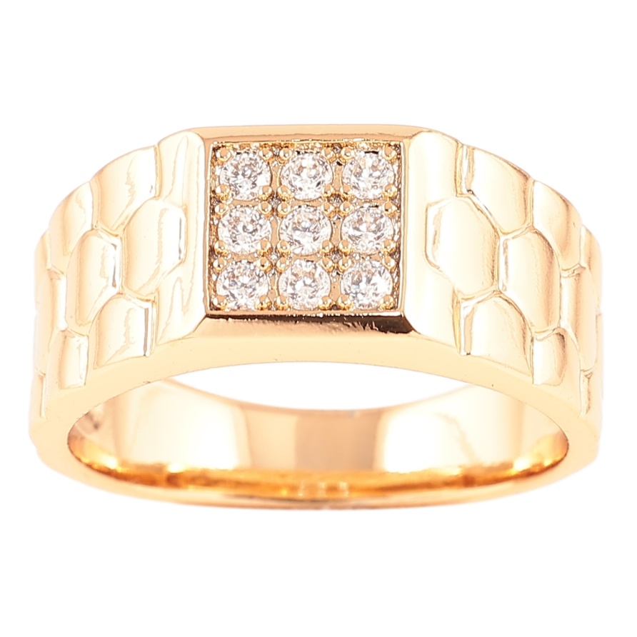 Перстень Xuping Позолота 18K «Візерунок з цирконієм» фото №1 Перстень Xuping Позолота 18K «Візерунок з цирконієм» фото №1