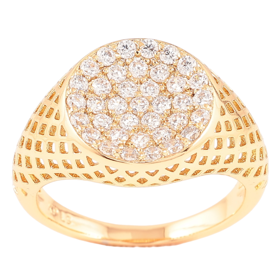 Перстень Xuping Позолота 18K «Візерунок з цирконієм» фото №1