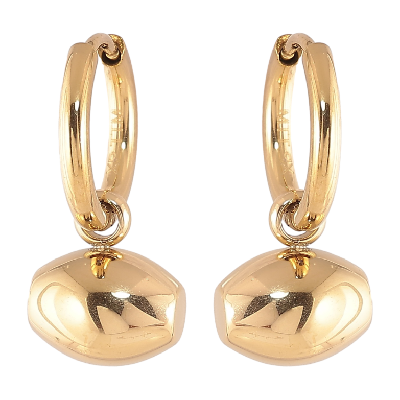 Серьги Xuping TTM Stainless Steel цвет 14К подвески на колечках Декоративные подвески 2 в 1 фото №3