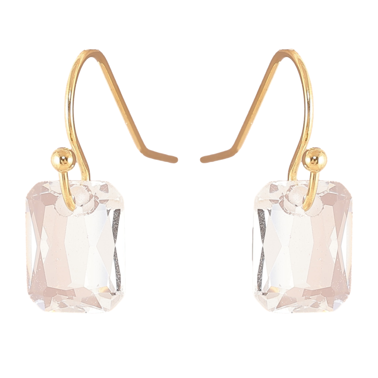 Сережки Xuping TTM Stainless Steel колір 14К французький замок «Кристальні підвіски» фото №24