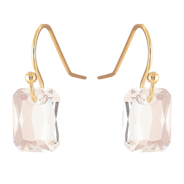 Сережки Xuping TTM Stainless Steel колір 14К французький замок «Кристальні підвіски» фото №11