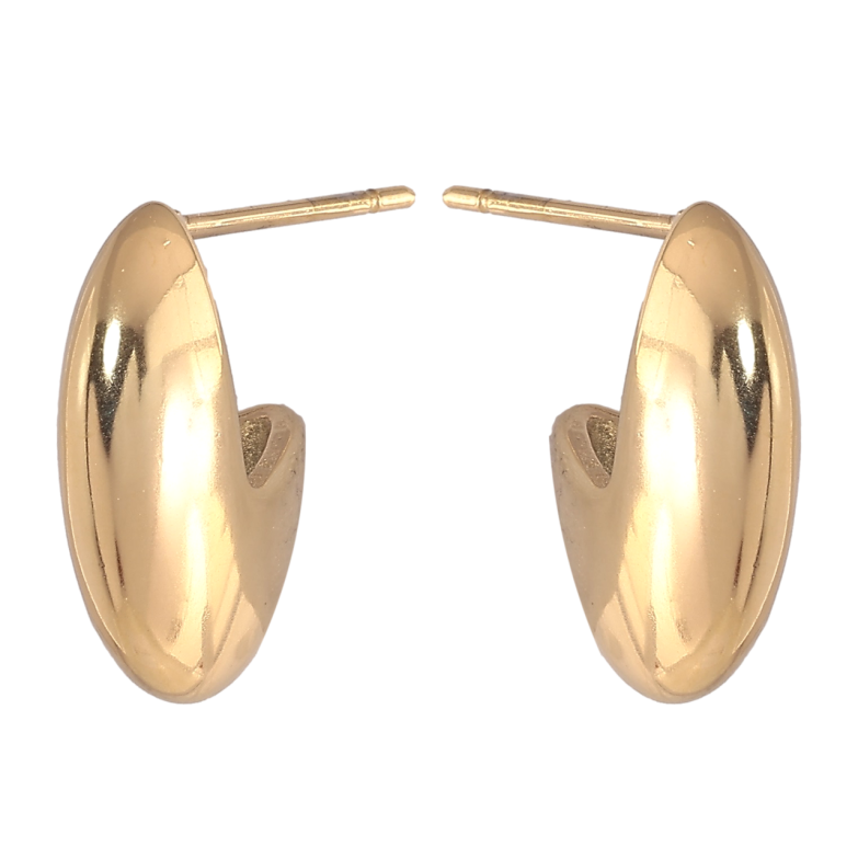 Серьги Xuping TTM Stainless Steel цвет 14К пусеты Объемные дуги фото №1