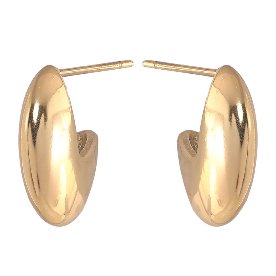 Серьги Xuping TTM Stainless Steel цвет 14К пусеты Объемные дуги фото №1