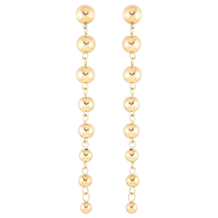 Серьги Xuping TTM Stainless Steel цвет 14К пусеты Подвески из шариков фото №24