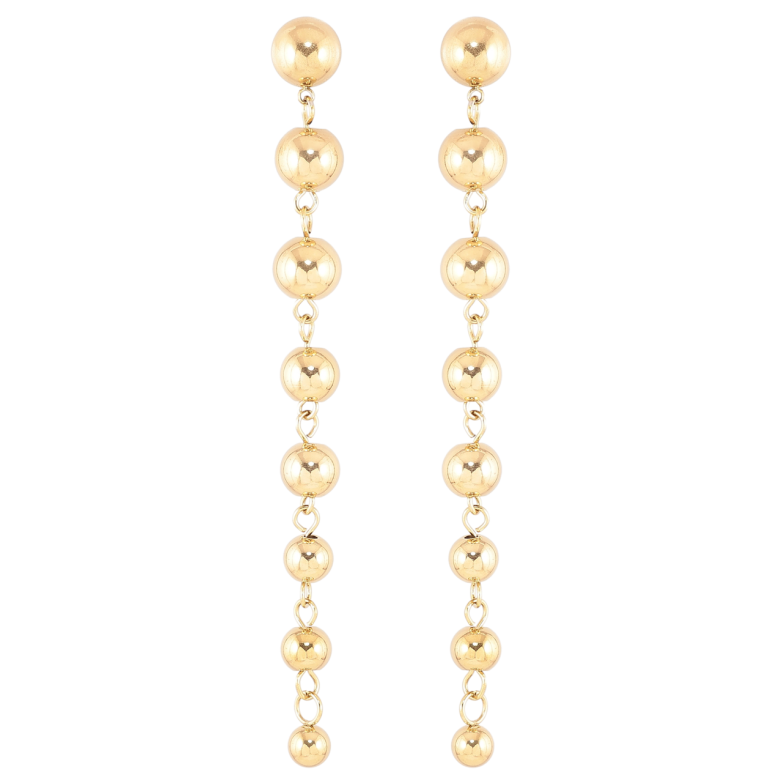 Сережки Xuping TTM Stainless Steel колір 14К пусети «Підвіски з кульок» фото №11