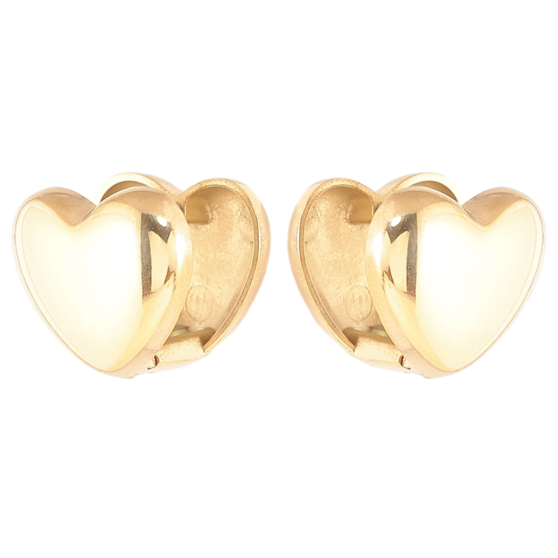 Сережки Xuping TTM Stainless Steel колір 14К колечка «Сердечка» фото №4