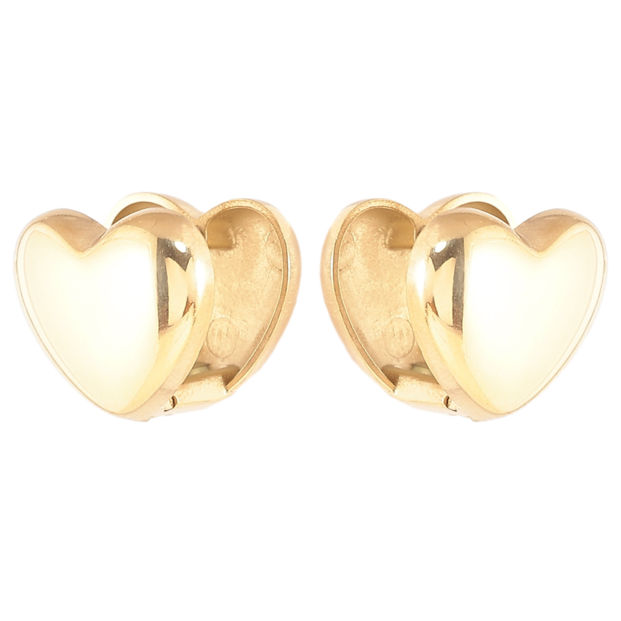 Серьги Xuping TTM Stainless Steel цвет 14К колечки Сердечки фото №1