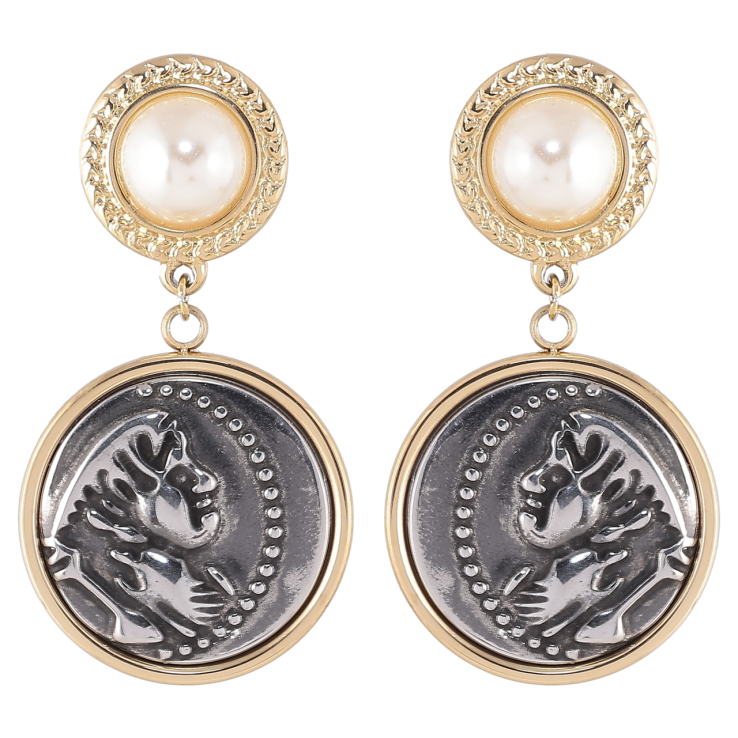 Сережки Xuping TTM Stainless Steel колір Позолота 14K + Родій пусети «Декоративні підвіски» фото №14