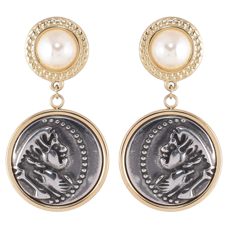 Сережки Xuping TTM Stainless Steel колір Позолота 14K + Родій пусети «Декоративні підвіски» фото №1