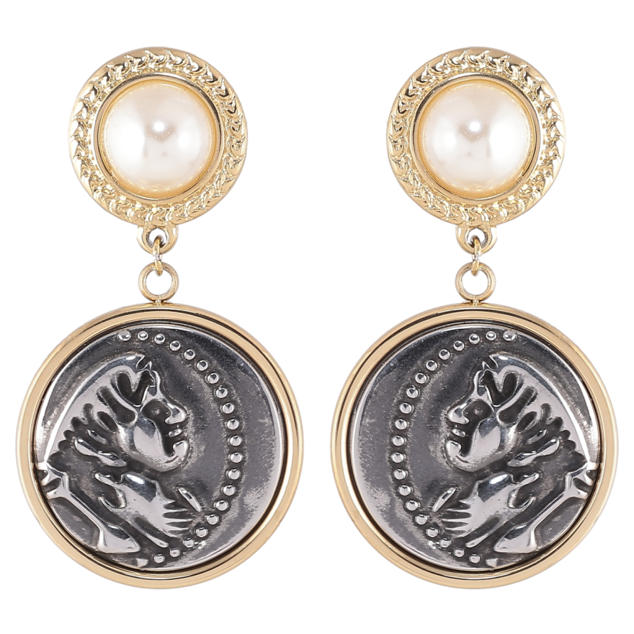 Сережки Xuping TTM Stainless Steel колір Позолота 14K + Родій пусети «Декоративні підвіски» фото №1