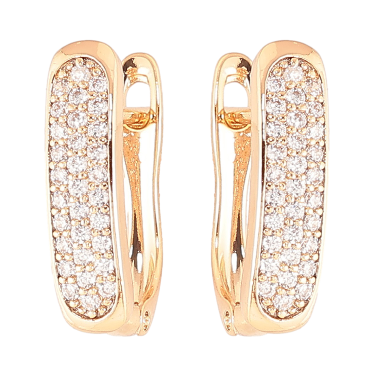 Серьги Xuping Позолота 18K английский замок Инкрустация цирконием фото №3