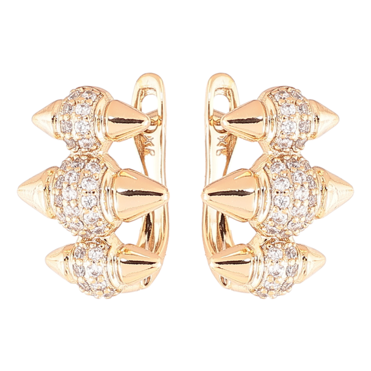 Серьги Xuping Позолота 18K английский замок Узор с инкрустацией цирконием фото №12