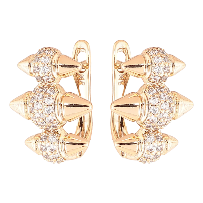 Серьги Xuping Позолота 18K английский замок Узор с инкрустацией цирконием фото №1